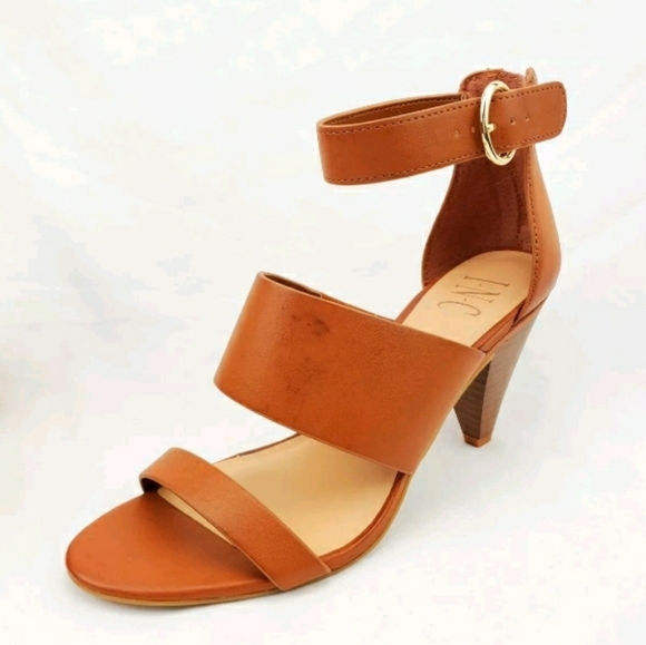 INC International Concepts Shoes - INC Gavi Open Toe Sandal Size 7 Ankle Strap Cognac